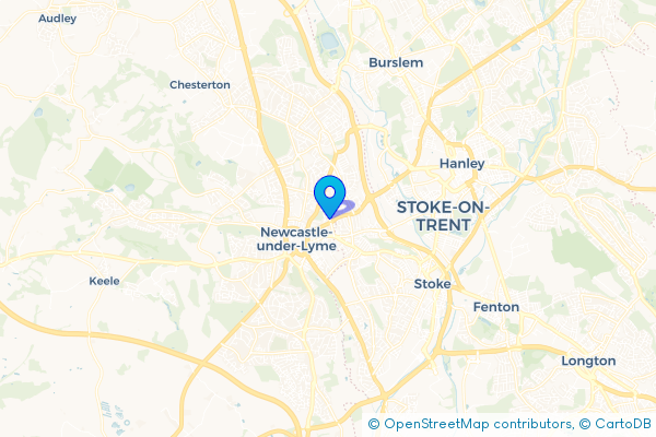 Coach Hire route map for Newcastle-under-Lyme, Staffordshire