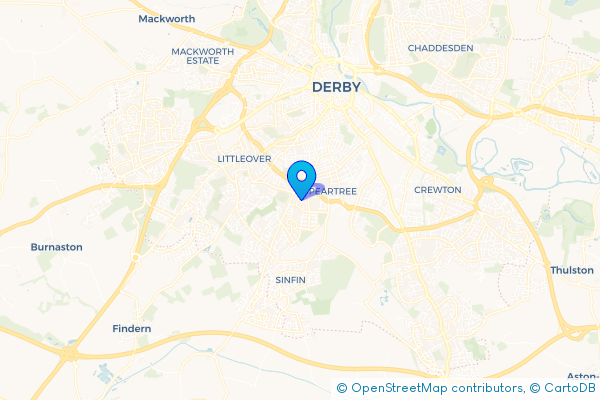 Coach Hire route map for Normanton, Derbyshire
