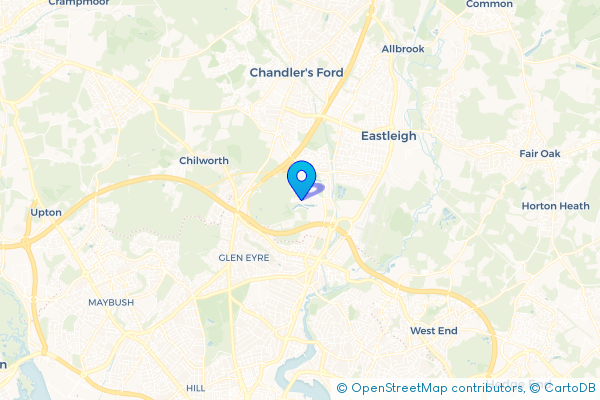 Coach Hire route map for North Stoneham, Hampshire