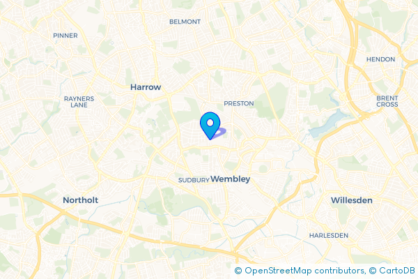 Coach Hire route map for North Wembley, Greater London