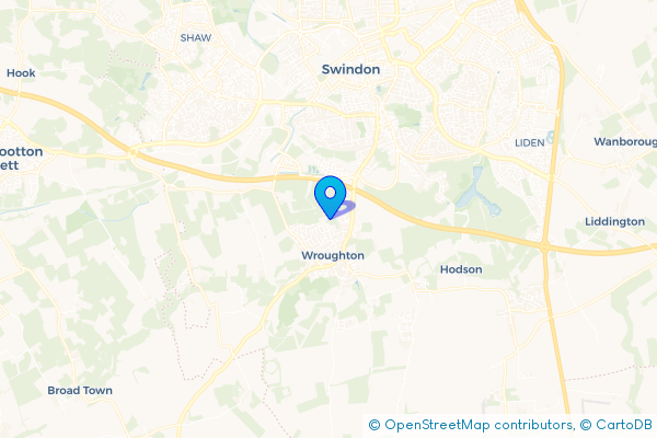 Coach Hire route map for North Wroughton, Wiltshire