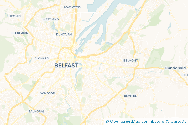 Coach Hire route map for Ballymacarret, Belfast