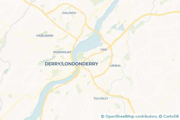 Coach Hire route map for Clooney Park, Derry