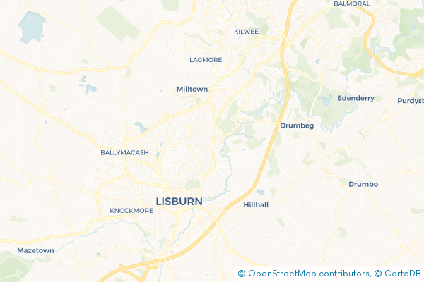 Coach Hire route map for Lambeg, Lisburn