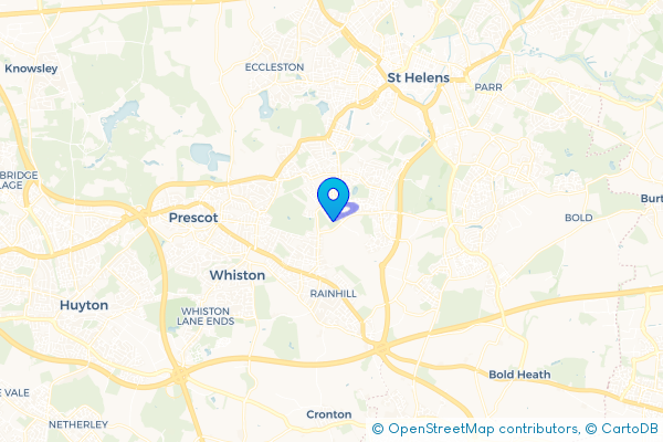 Coach Hire route map for Nut Grove, Merseyside