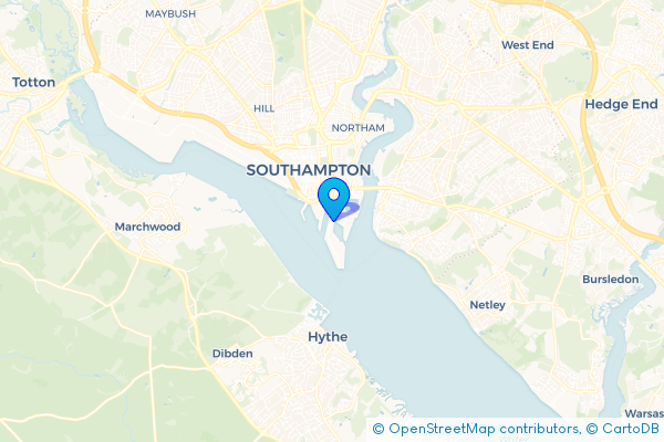 Coach Hire route map for Ocean Village, Hampshire