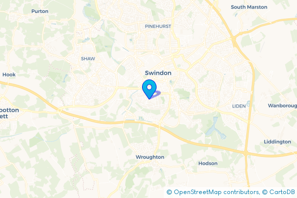 Coach Hire route map for Okus, Wiltshire