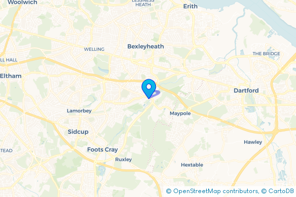 Coach Hire route map for Old Bexley, Greater London