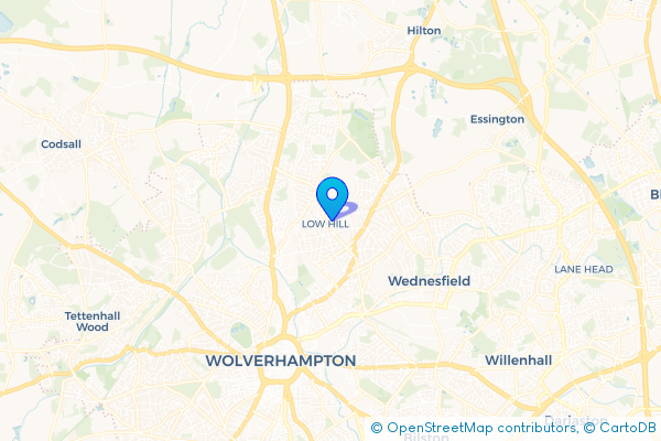 Coach Hire route map for Old Fallings, West Midlands