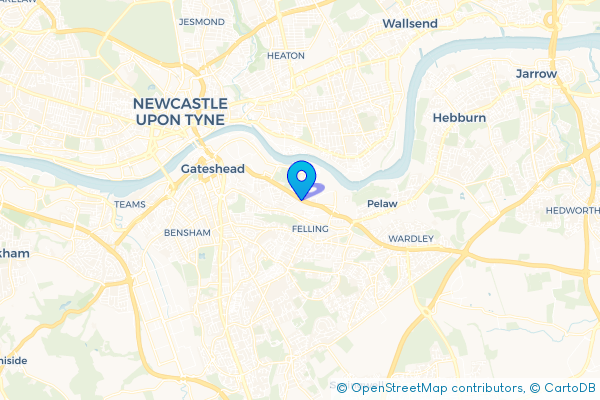 Coach Hire route map for Old Fold, Tyne and Wear