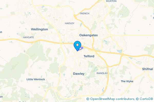 Coach Hire route map for Old Park, Shropshire