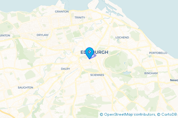 Coach Hire route map for Old Town, City of Edinburgh