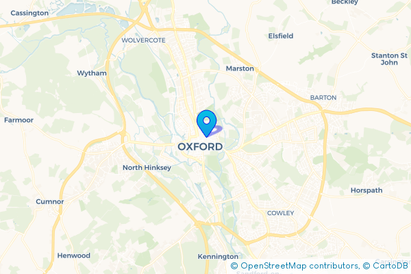 Coach Hire route map for Oxford, Oxfordshire