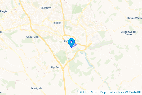Coach Hire route map for Park Town, Bedfordshire