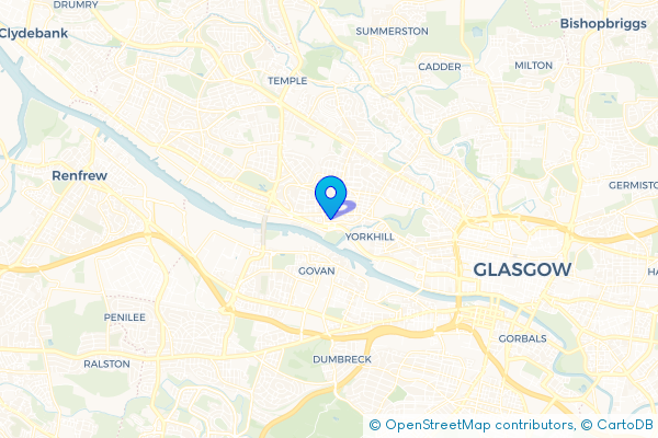 Coach Hire route map for Partick, Glasgow City
