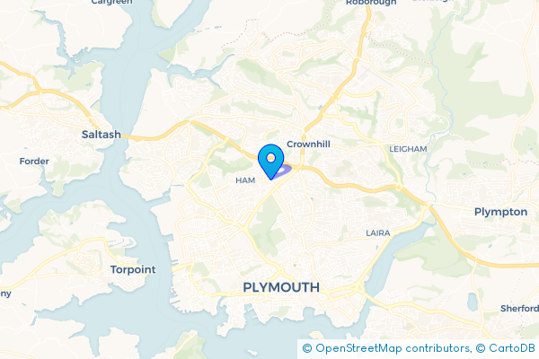 Coach Hire route map for Pennycross, Devon