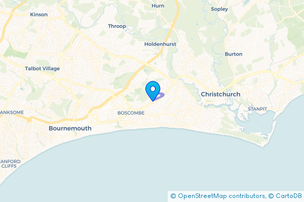 Coach Hire route map for Pokesdown, Dorset