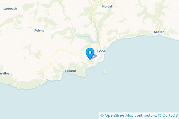 Coach Hire route map for Portlooe, Cornwall