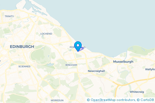 Coach Hire route map for Portobello, City of Edinburgh