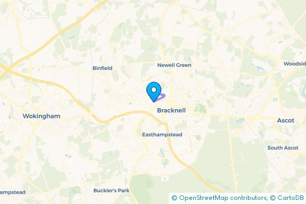 Coach Hire route map for Priestwood, Berkshire