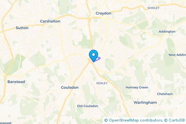 Coach Hire route map for Purley, Greater London