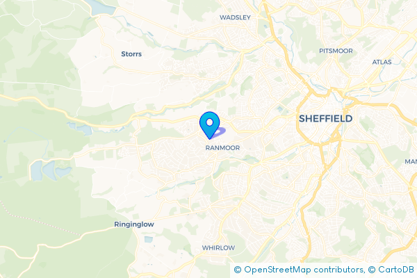 Coach Hire route map for Ranmoor, South Yorkshire