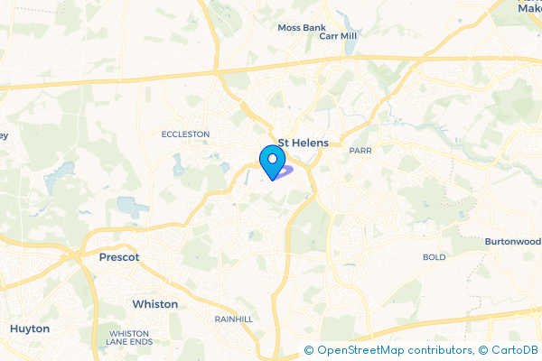 Coach Hire route map for Ravenhead, Merseyside