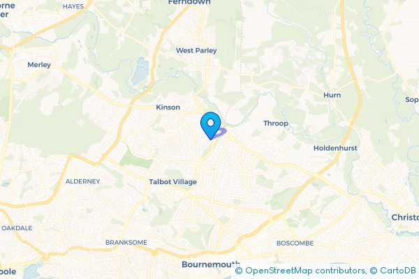 Coach Hire route map for Red Hill, Dorset