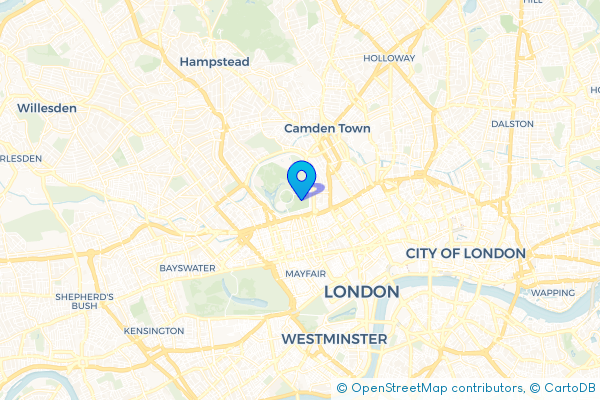 Coach Hire route map for Regent's Park, Greater London