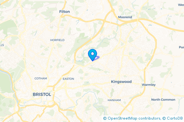 Coach Hire route map for Ridgeway, Bristol