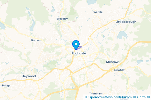 Coach Hire route map for Rochdale, Greater Manchester