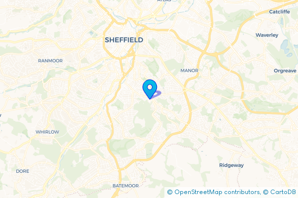 Coach Hire route map for Rollestone, South Yorkshire