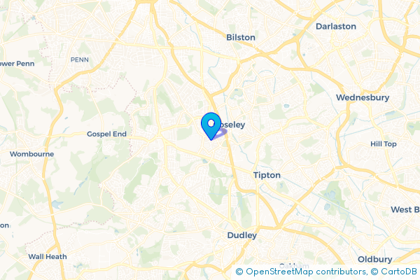Coach Hire route map for Roseville, West Midlands