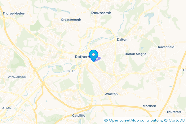 Coach Hire route map for Rotherham, South Yorkshire