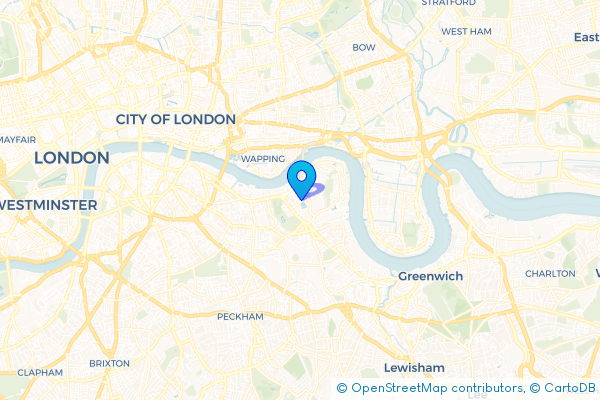 Coach Hire route map for Rotherhithe, Greater London
