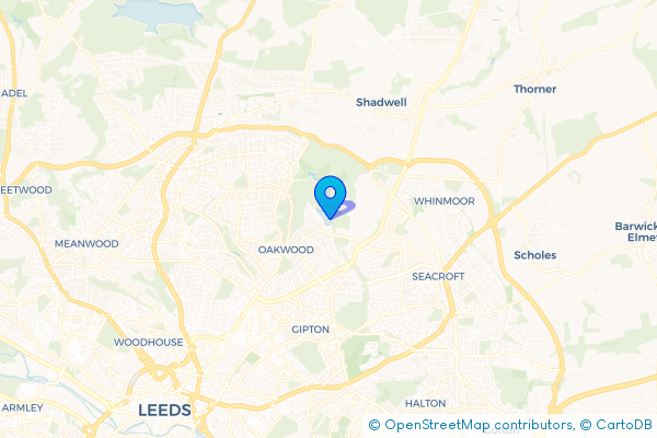Coach Hire route map for Roundhay, West Yorkshire