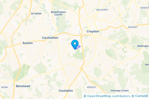 Coach Hire route map for Roundshaw, Greater London