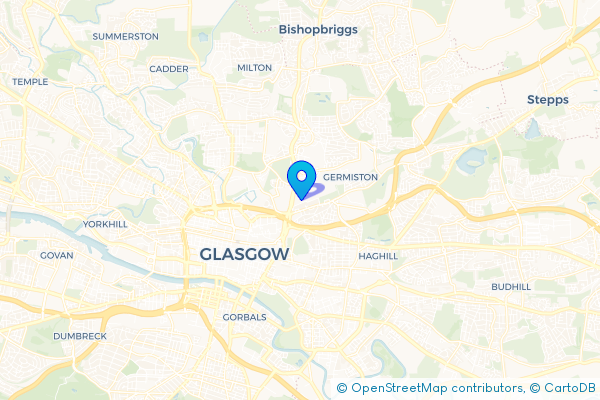 Coach Hire route map for Royston, Glasgow City