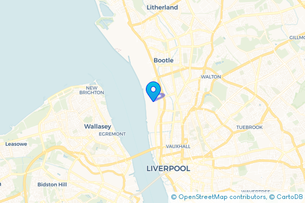 Coach Hire route map for Sandhills, Merseyside