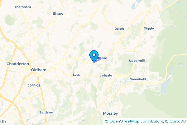Coach Hire route map for Scouthead, Greater Manchester