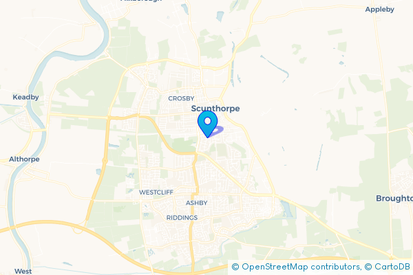 Coach Hire route map for Scunthorpe, Lincolnshire