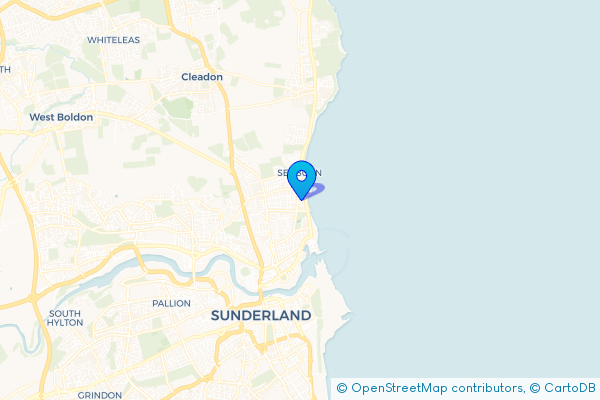 Coach Hire route map for Seaburn, Tyne and Wear