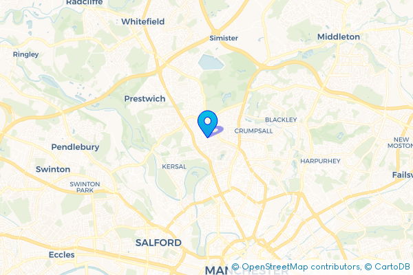 Coach Hire route map for Sedgley Park, Greater Manchester