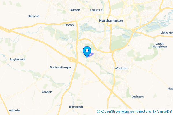 Coach Hire route map for Shelfleys, Northamptonshire