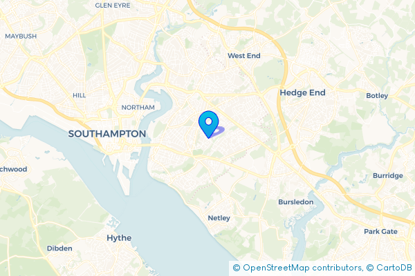 Coach Hire route map for Sholing, Hampshire