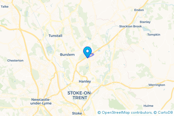 Coach Hire route map for Sneyd Green, Staffordshire