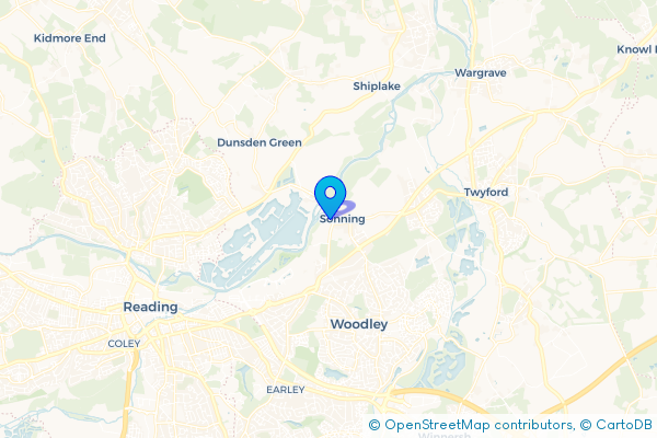 Coach Hire route map for Sonning, Berkshire