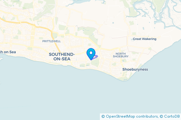 Coach Hire route map for Southchurch, Essex