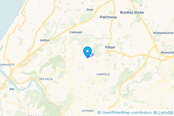 Coach Hire route map for Southmead, Bristol