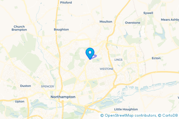 Coach Hire route map for Spinney Hill, Northamptonshire